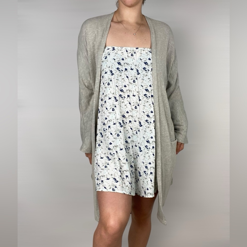 DONNI Ribbed Knit Open Front Cardigan One Size Stretch - Picture 4 of 6